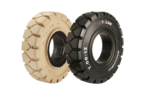 Pair of solid forklift tyres