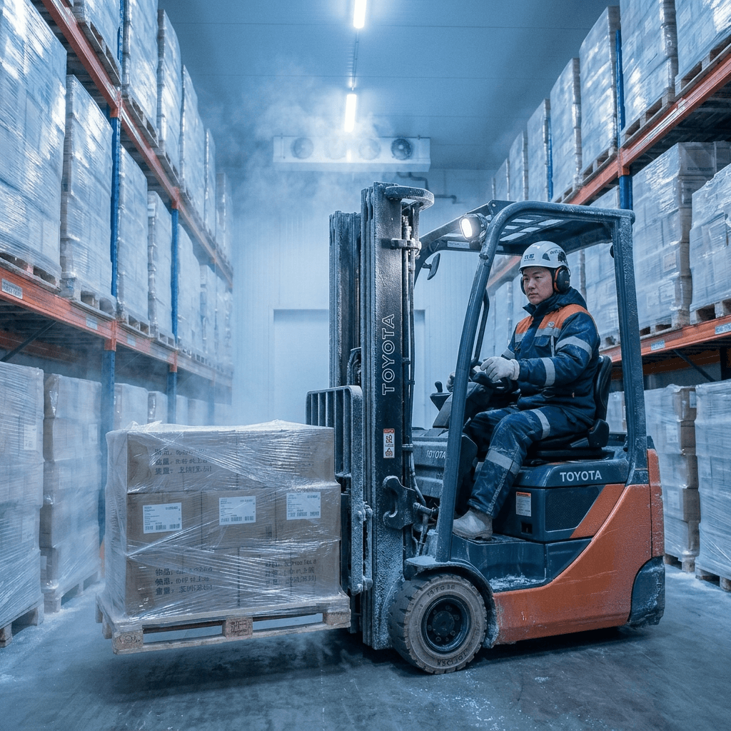 Forklift operations in cold chain